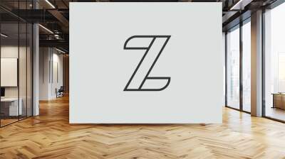 black and white alphabet letter z logo icon design Wall mural