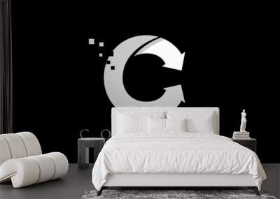 C white black alphabet letter logo company icon design Wall mural