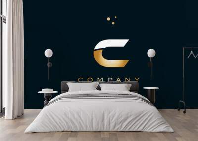 c white yellow gold golden luxury alphabet letter logo icon template Wall mural