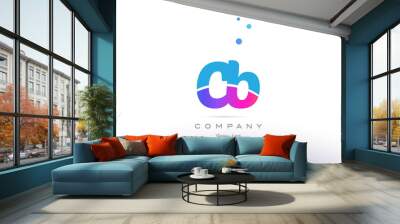 cb c b  pink blue white modern alphabet letter logo icon template Wall mural