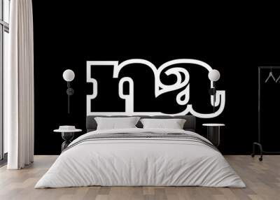 connected na n a black and white alphabet letter combination logo icon design Wall mural