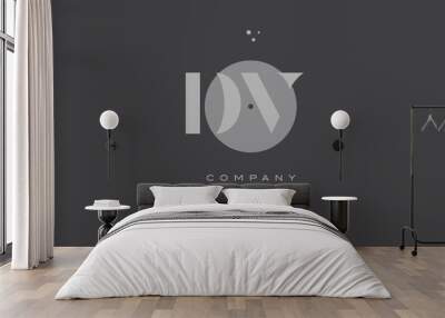 dv d v  grey modern alphabet company letter logo icon Wall mural