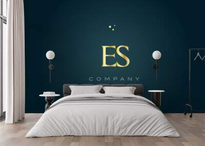 es e s  gold golden luxury alphabet letter logo icon template Wall mural