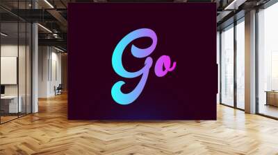 Go pink word text logo icon design for typography Wall mural