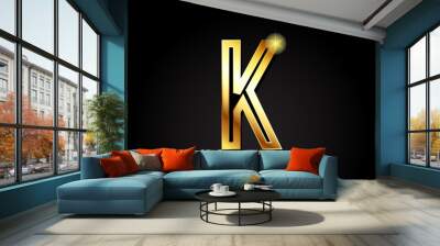 gold alphabet letter k logo icon design Wall mural