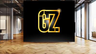 gold black alphabet letter gz  g z logo combination icon design Wall mural