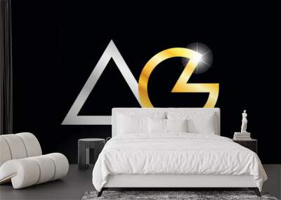 gold silver alphabet letter ag a g combination for logo icon design Wall mural