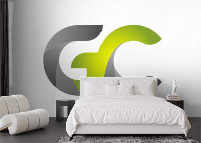 green black alphabet letter GC G C combination logo icon design Wall mural