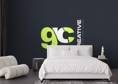 green letter gc g c  combination logo icon company design joint joined Wall mural