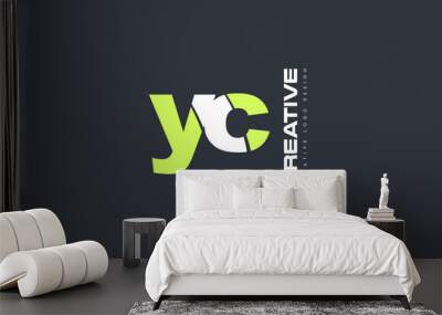 green letter yc y c combination logo icon company design joint joined Wall mural