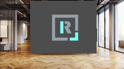 grey letter R alphabet logo design icon for business Wall mural