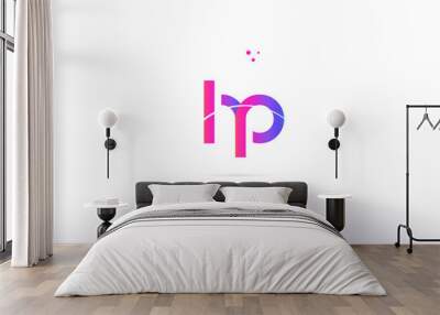 hp h p  pink modern creative alphabet letter logo icon template Wall mural