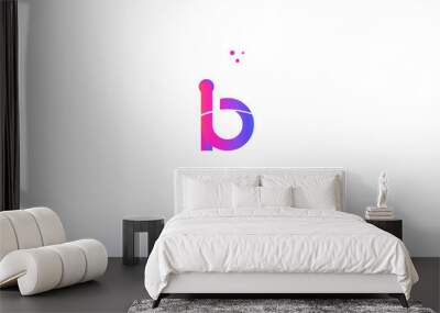 ib i b  pink modern creative alphabet letter logo icon template Wall mural