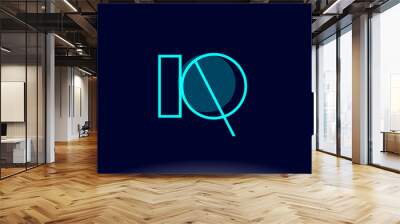 iq i q blue line circle alphabet letter logo icon template vector design Wall mural