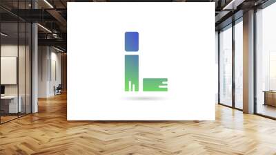 L green alphabet letter icon logo. Creative design for business or company Wall mural