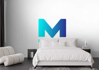 M blue red alphabet letter logo icon. Gradient design for company and business identity Wall mural