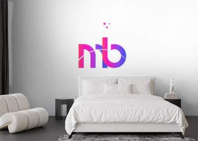 mb m b  pink modern creative alphabet letter logo icon template Wall mural