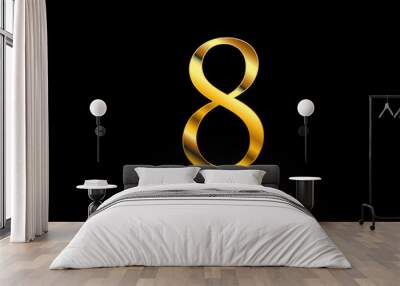 Number gold golden 8 logo company icon design Wall mural