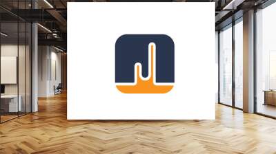 orange blue letter J alphabet logo design icon for company or business Wall mural