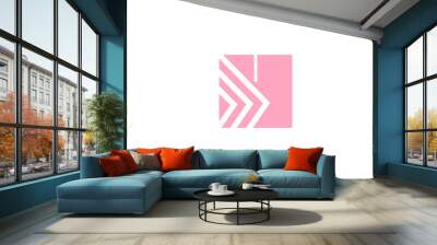 pink letter H alphabet logo icon with line design. Creative geometric template for company and business Wall mural