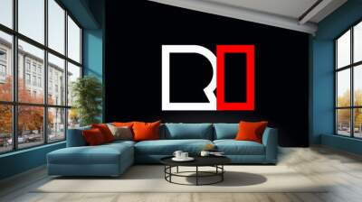 red white alphabet letter ri r i combination for logo icon design Wall mural