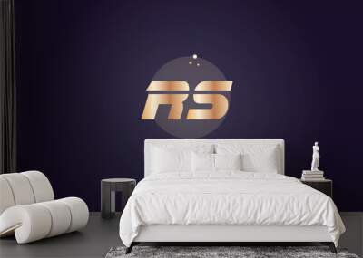 rs r s  gold metal purple alphabet letter logo icon template Wall mural