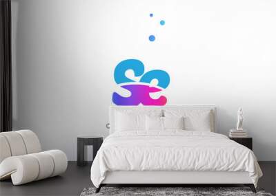 se s e  pink blue white modern alphabet letter logo icon template Wall mural