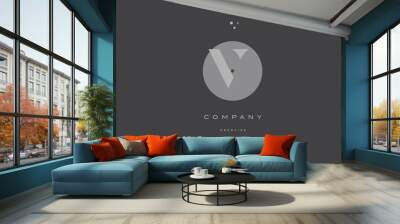 v grey modern alphabet company letter logo icon Wall mural