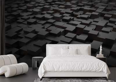 Dark tone square blocky pattern and background for presentation and website design Wall mural