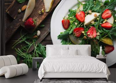  Salad with strawberry, arugula and pear Wall mural