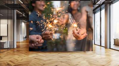 Burning sparklers Wall mural