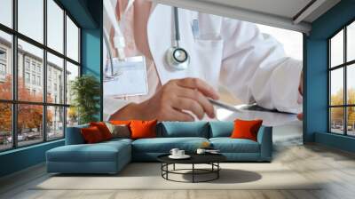 Web banner with doctor working for telemedicine service Wall mural