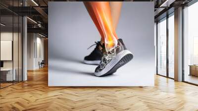 Ankle pain in detail - Sports injuries concept. Wall mural