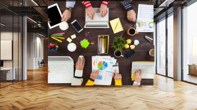 Business People Working on an Office Desk Wall mural