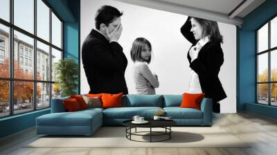 depressive man sharing with his family fired situation Wall mural