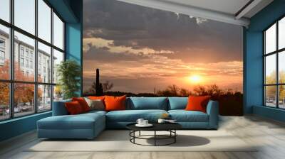 sunset in the desert Wall mural