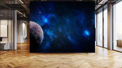 Blue starry sky space Wall mural