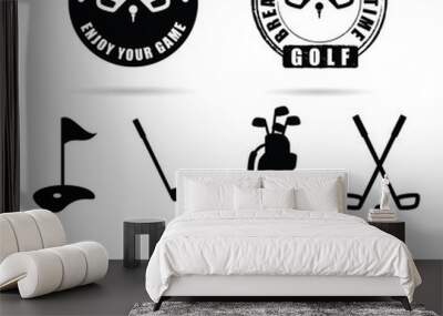 golf black icon and symbol vector Wall mural