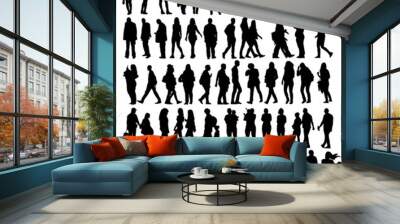 people set vector silhouette Wall mural