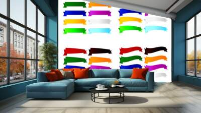 ribbon set illustration in colorful Wall mural