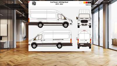 04 Ford Transit LWB High Roof  19-22  Scale at 10% Wall mural