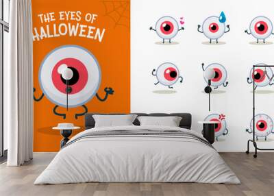 A set of cute eye with limbs. Isolated Vector Illustration Wall mural