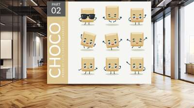 Cartoon images of White Chocolate. Second set. Vector Illustration Wall mural