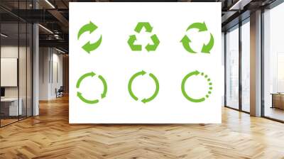 Set of Recycle Signs. Isolated Vector Illustration Wall mural