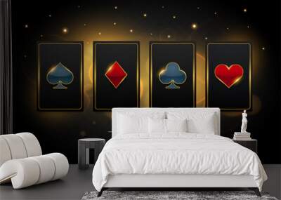 The Golden Card of Casino. Isolated Vector Illustration Wall mural