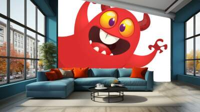 Funny cartoon monster design. Monster character illustration Wall mural