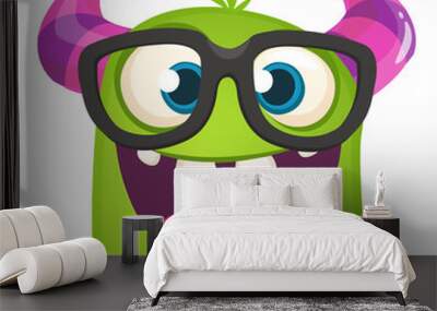 Funny cartoon monster. Vector Halloween illustration. Wall mural