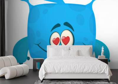 Funny cartoon monster. Vector Halloween illustration Wall mural