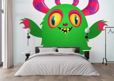 Happy cartoon monster character. Halloween vector illustration Wall mural