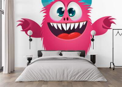 Happy cartoon monster character. Halloween vector illustration Wall mural